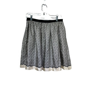 miss wu silk geometric squiggle skirt womens Size 10